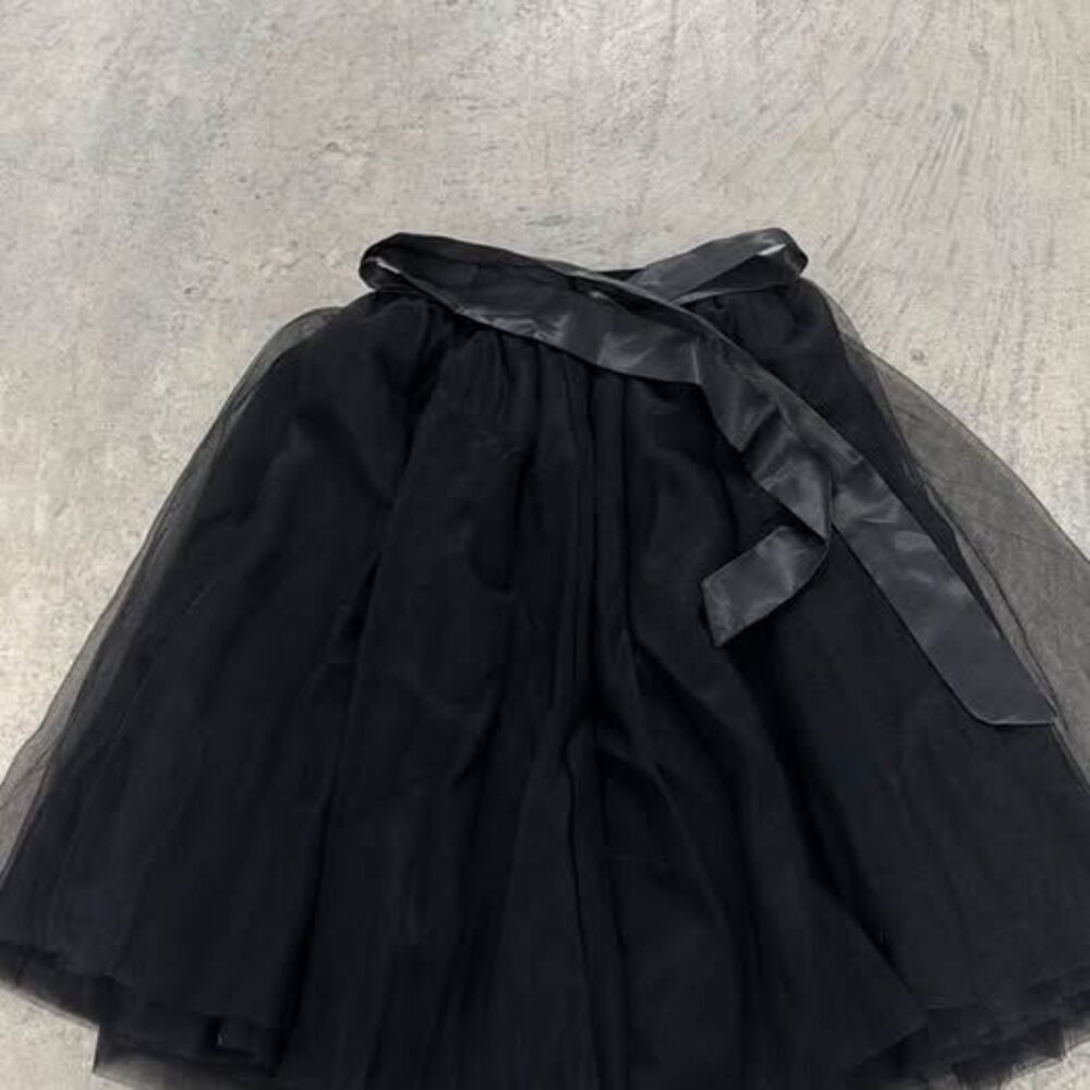 Black Tulle Skirt with Satin Ribbon Tie size small